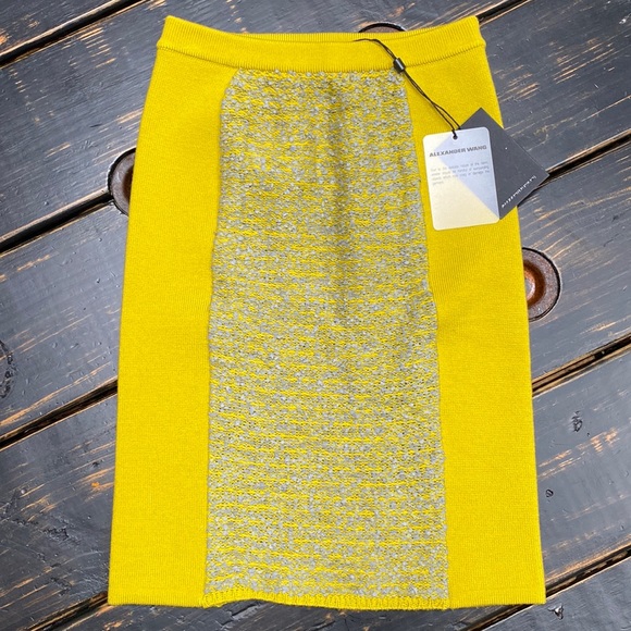 Alexander Wang Wool Blend Skirt in Acid & Heather Gray - Picture 9 of 9